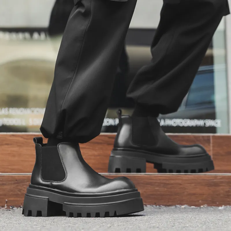 SHUPATE Short Chelsea Boots Men's Black-5