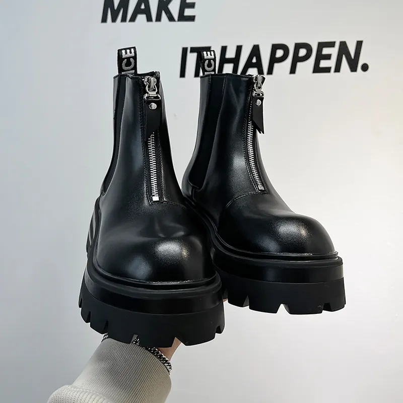 SHUPATE Short Chelsea Boots Men's Black-6