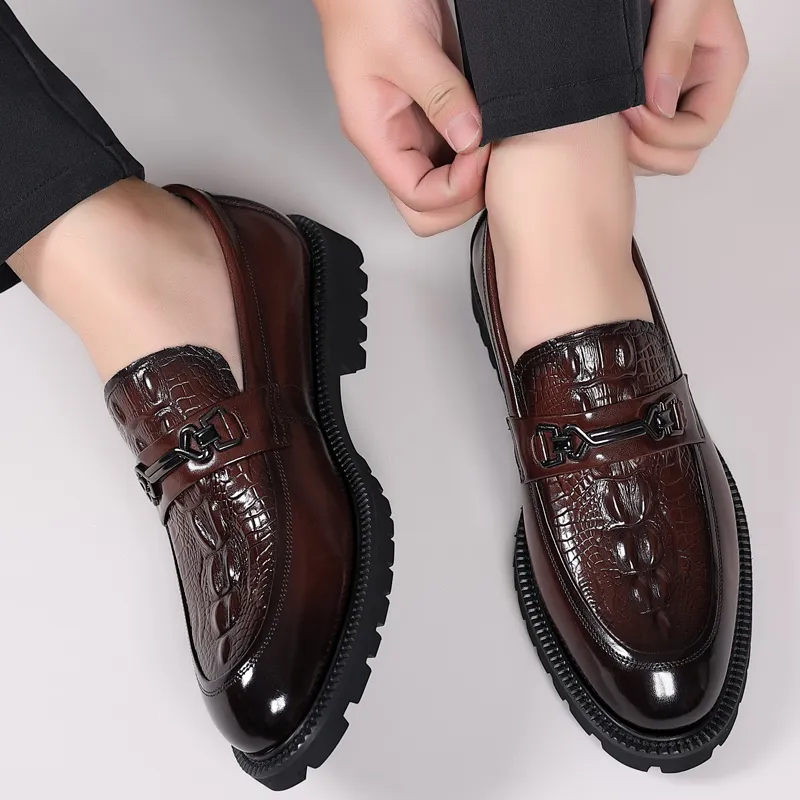 SHUPATE Dress Shoes Men Low Top Black/Brown-6