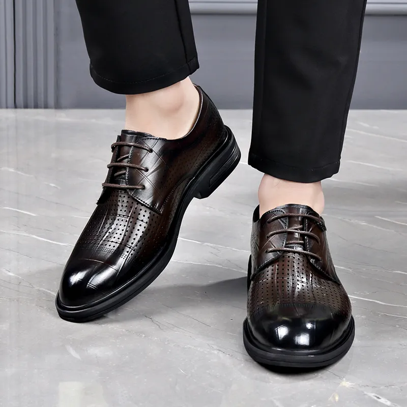 SHUPATE Dress Shoes Men Low Top Black/Brown-16
