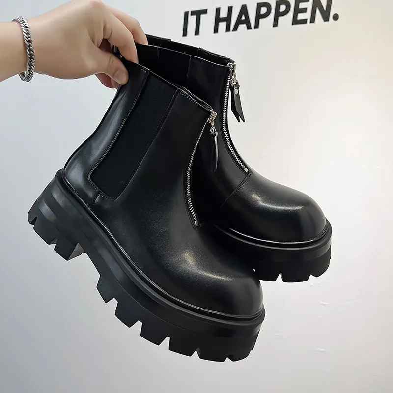 SHUPATE Short Chelsea Boots Men's Black-8