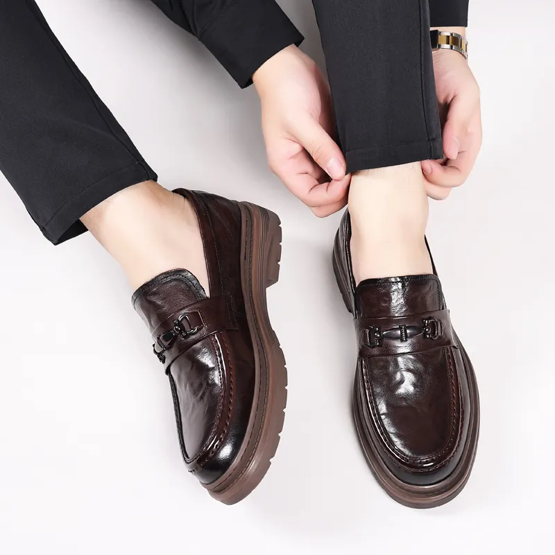 SHUPATE Dress Shoes Men Low Top Black/Brown-7