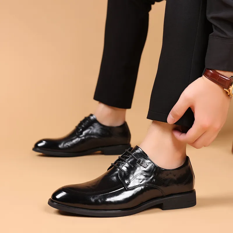 SHUPATE Dress Shoes Men Low Top Black/Brown-5