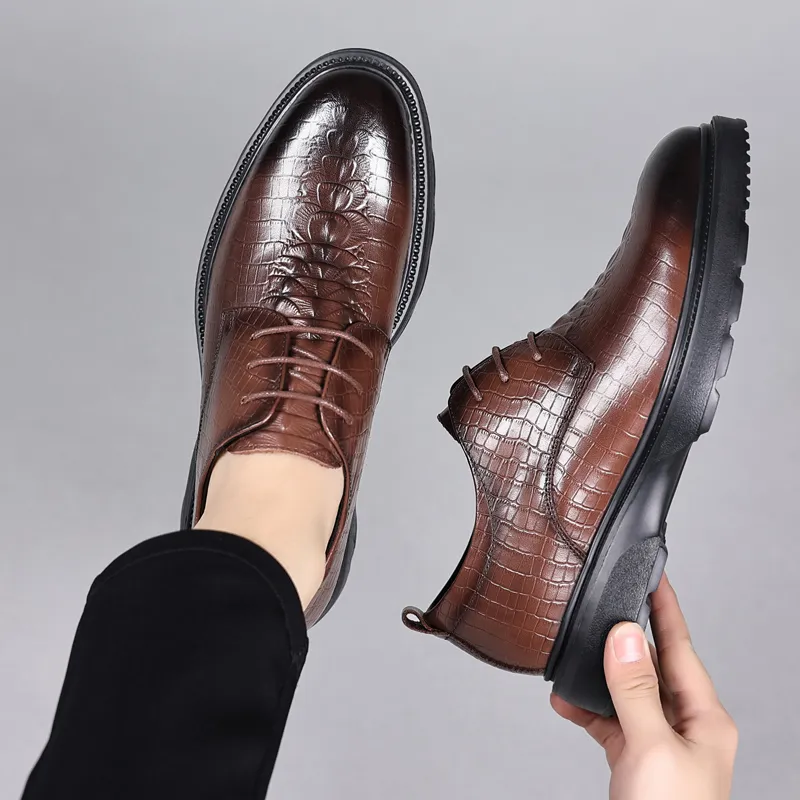 SHUPATE Dress Shoes Men Low Top Black/Brown-7