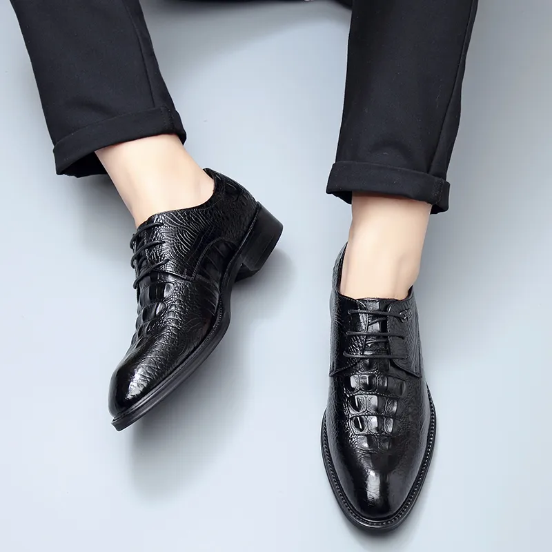 SHUPATE Dress Shoes Men Low Top Black/Burgundy-4
