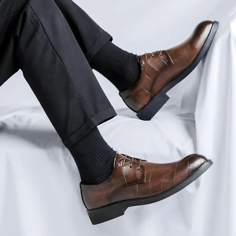 SHUPATE Dress Shoes Men Low Top Black/Brown-7