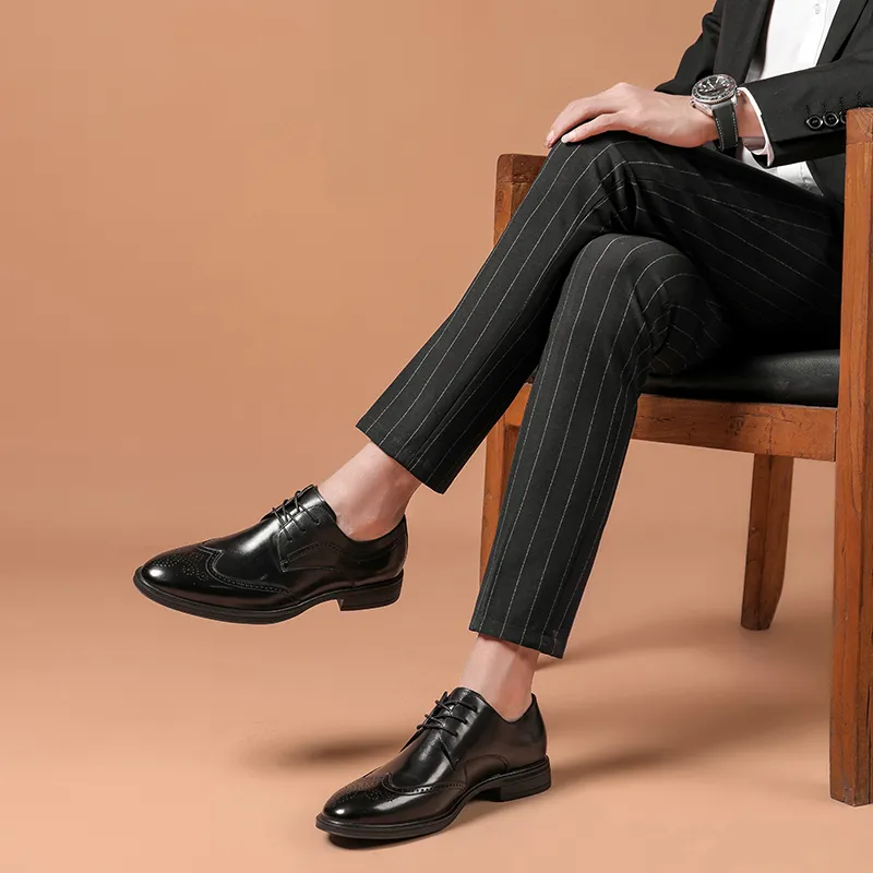 SHUPATE Dress Shoes Men Low Top Black/Brown-3