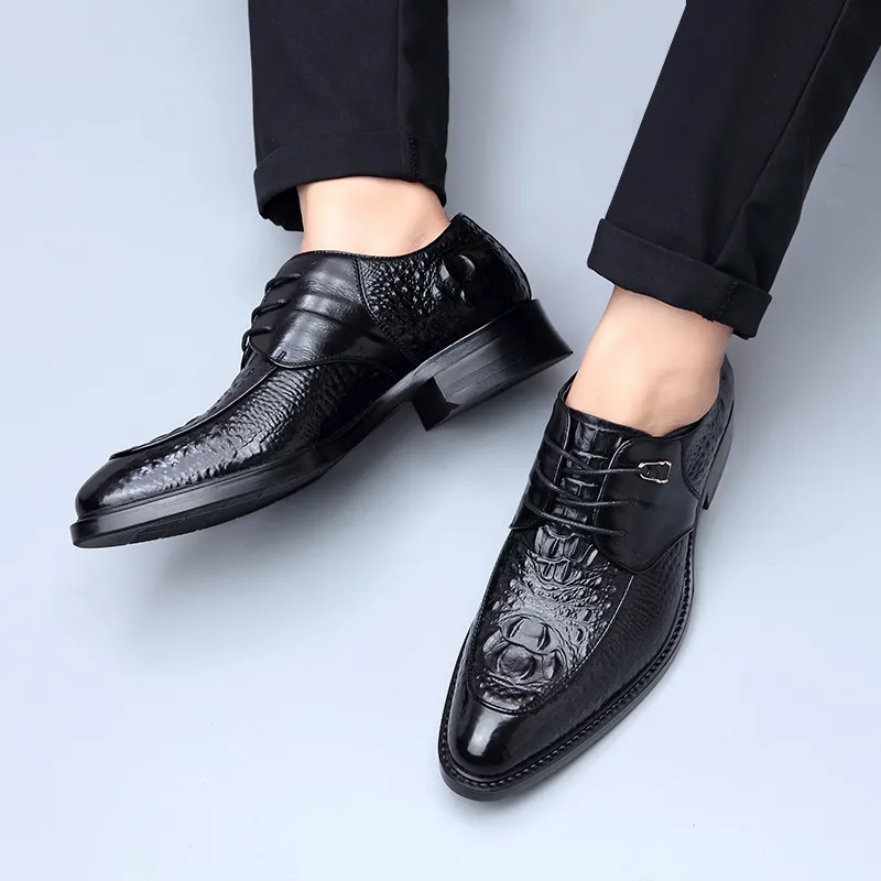 SHUPATE Dress Shoes Men Low Top Black/Burgundy-2