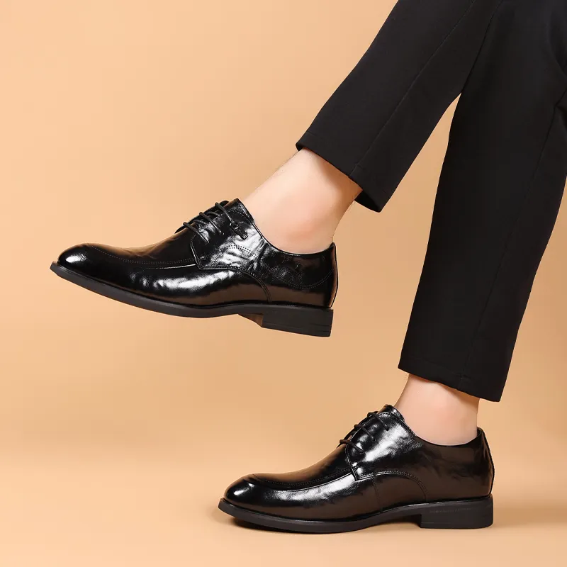 SHUPATE Dress Shoes Men Low Top Black/Brown-6