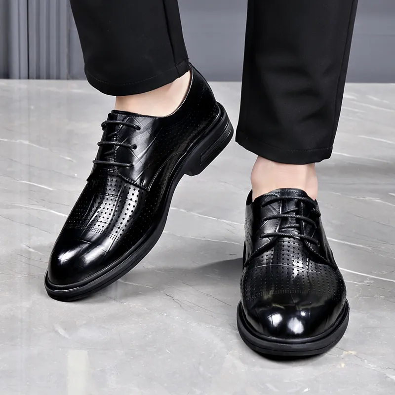SHUPATE Dress Shoes Men Low Top Black/Brown-7