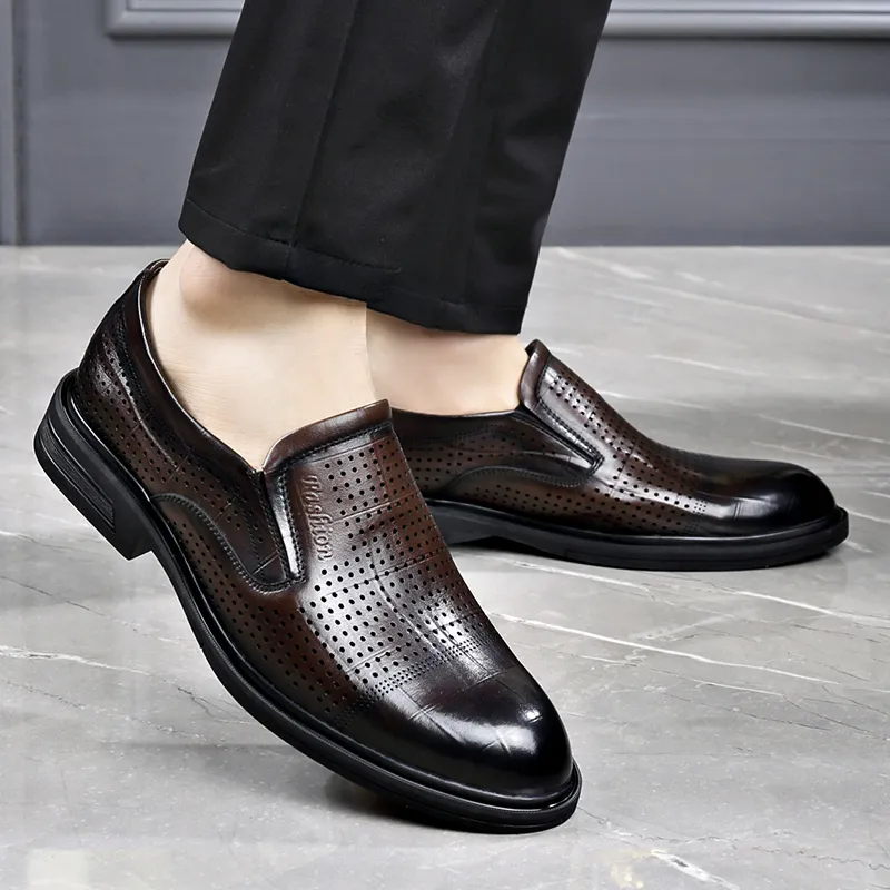 SHUPATE Dress Shoes Men Low Top Black, Brown-18