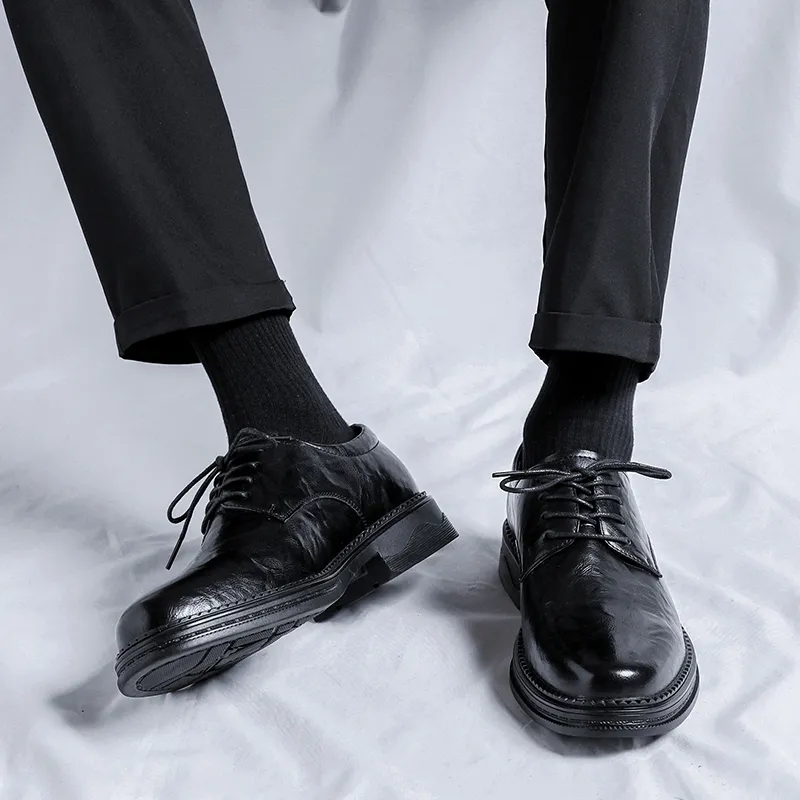 SHUPATE Dress Shoes Men Low Top Black/Brown-8