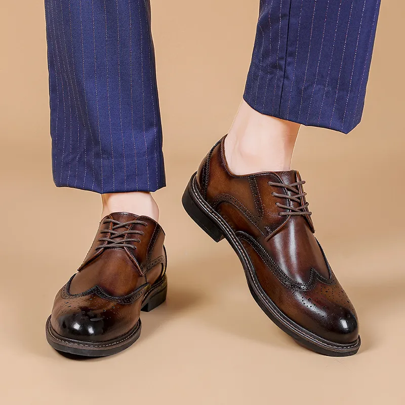 SHUPATE Dress Shoes Men Low Top Black/Brown-11