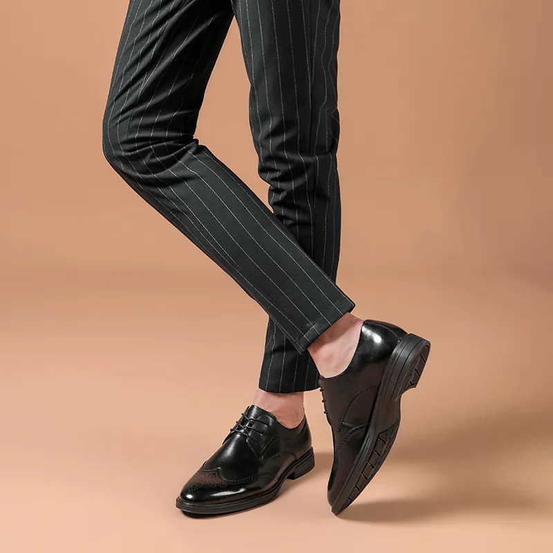 SHUPATE Dress Shoes Men Low Top Black/Brown-5