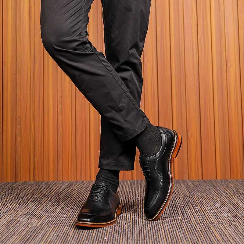SHUPATE Dress Shoes Men Low Top Black/Brown-2