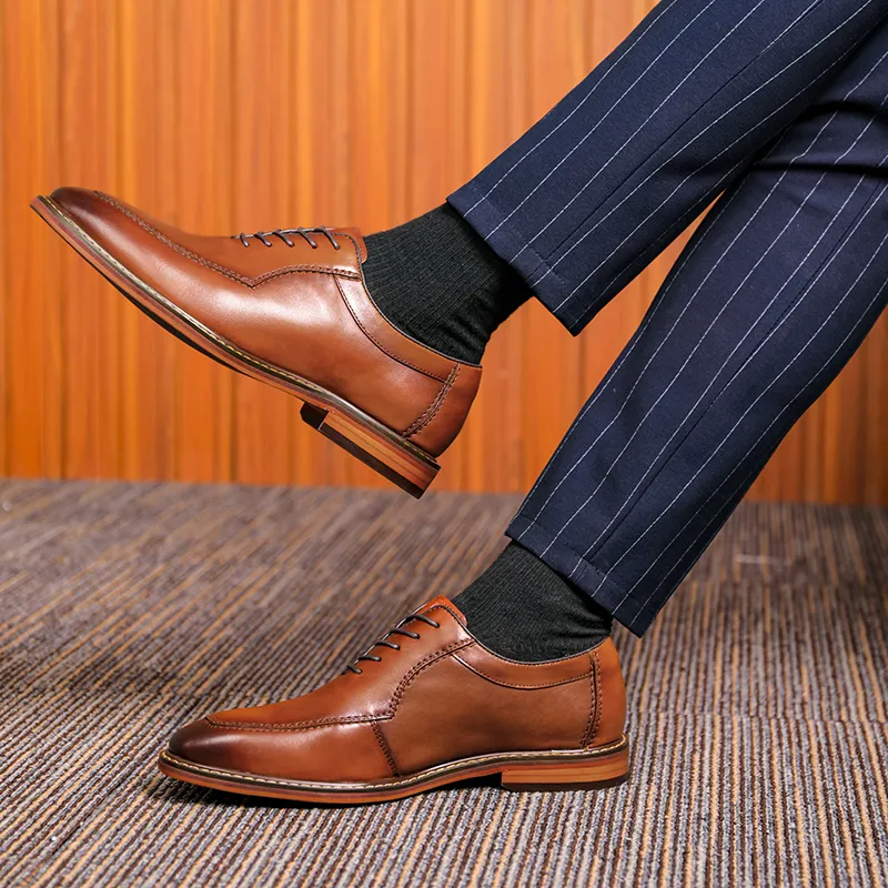 SHUPATE Dress Shoes Men Low Top Black/Brown-10