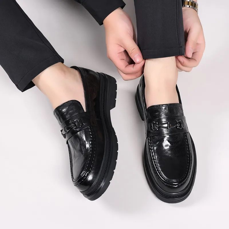 SHUPATE Dress Shoes Men Low Top Black/Brown-2