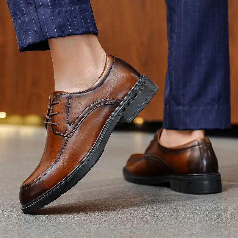 SHUPATE Dress Shoes Men Low Top Black/Brown-7