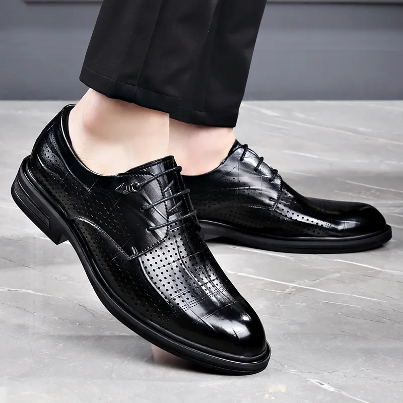 SHUPATE Dress Shoes Men Low Top Black/Brown-8