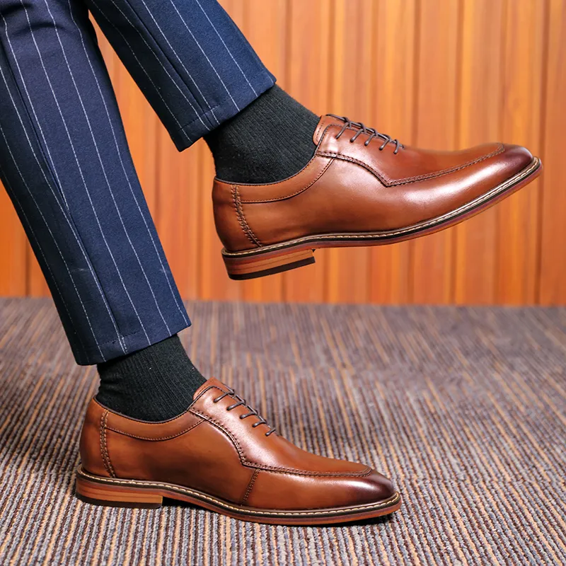 SHUPATE Dress Shoes Men Low Top Black/Brown-11