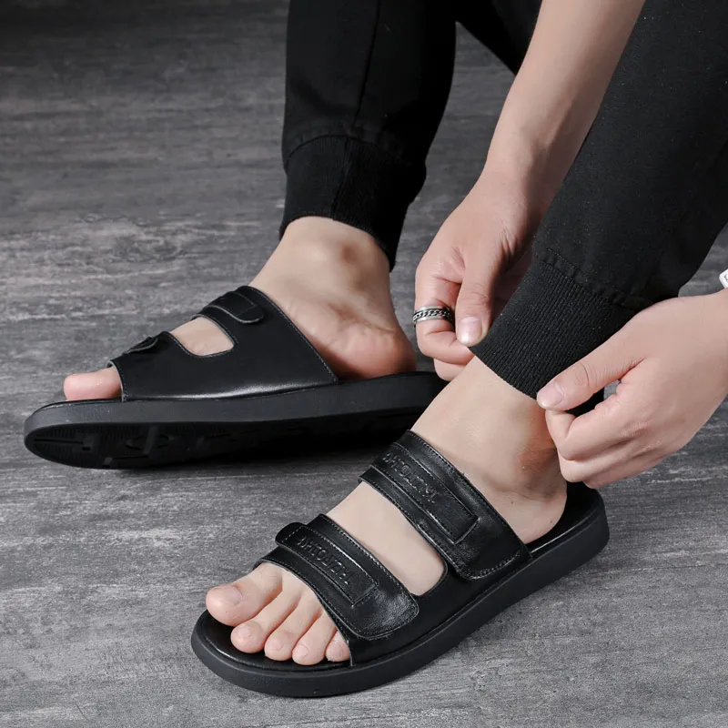 SHUPATE Rubber Sole Slip-Resistant Odor-Resistant Abrasion-Resistant Slide Slippers Men's-1