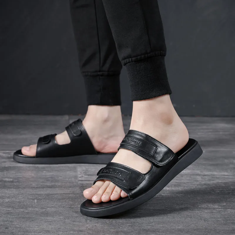 SHUPATE Rubber Sole Slip-Resistant Odor-Resistant Abrasion-Resistant Slide Slippers Men's-2