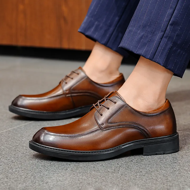 SHUPATE Dress Shoes Men Low Top Black/Brown-5