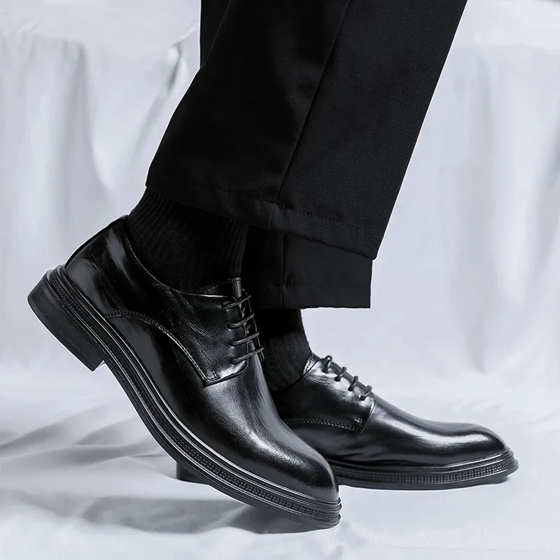SHUPATE Dress Shoes Men Low Top Black-6