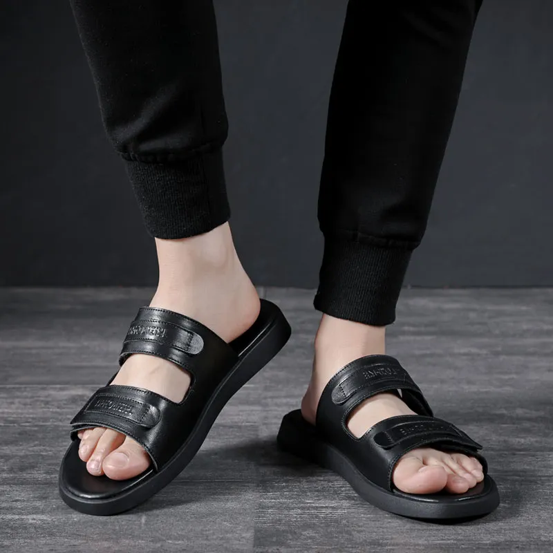 SHUPATE Rubber Sole Slip-Resistant Odor-Resistant Abrasion-Resistant Slide Slippers Men's-3