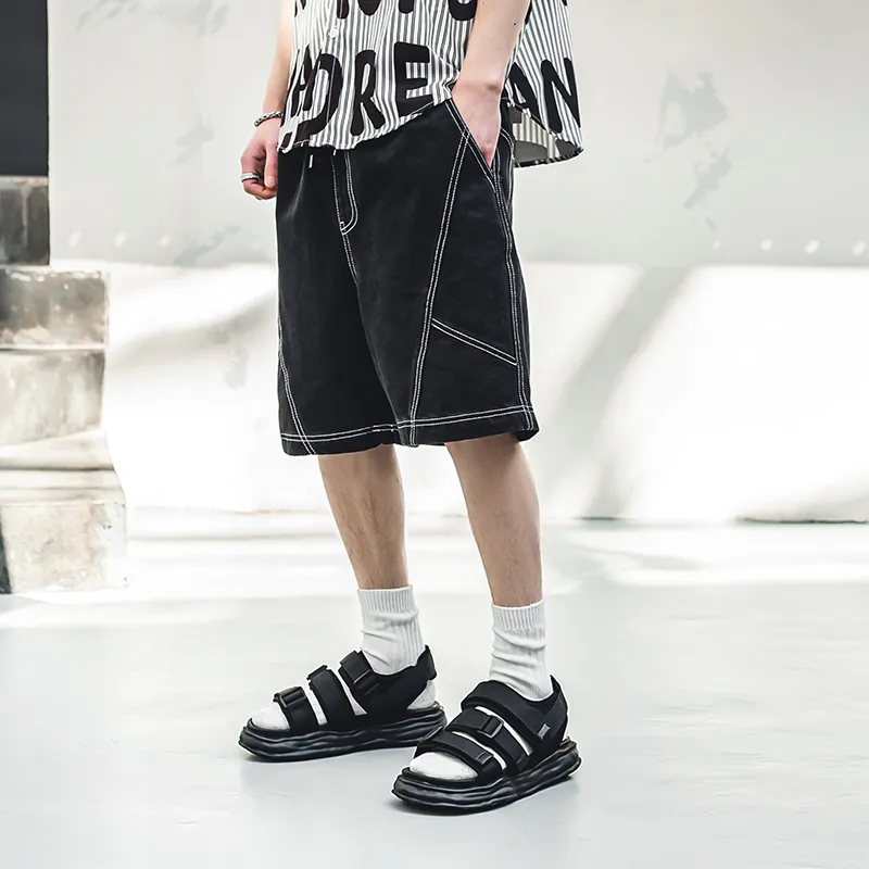 SHUPATE Beach Sandals Men Black/White-3