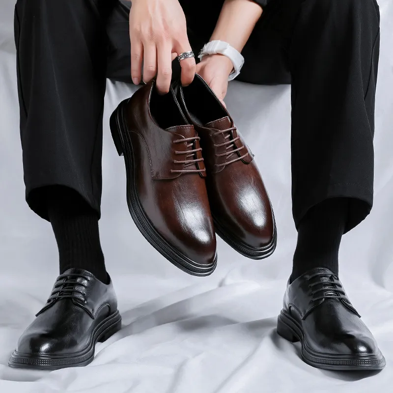 SHUPATE Dress Shoes Men Low Top Black-5