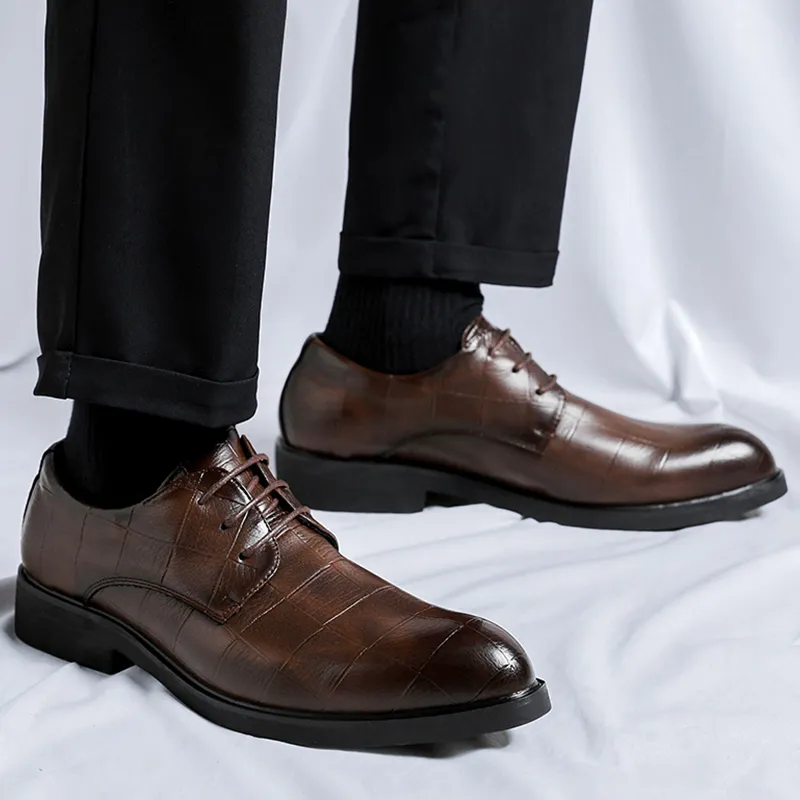 SHUPATE Dress Shoes Men Low Top Black/Brown-9