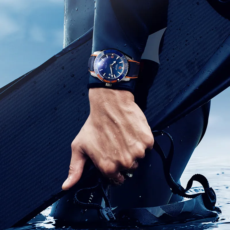 ROCOS Wind Style Collection Automatic Mechanical Movement Silicone Strap Watch Men's Watches Silver Dial-5