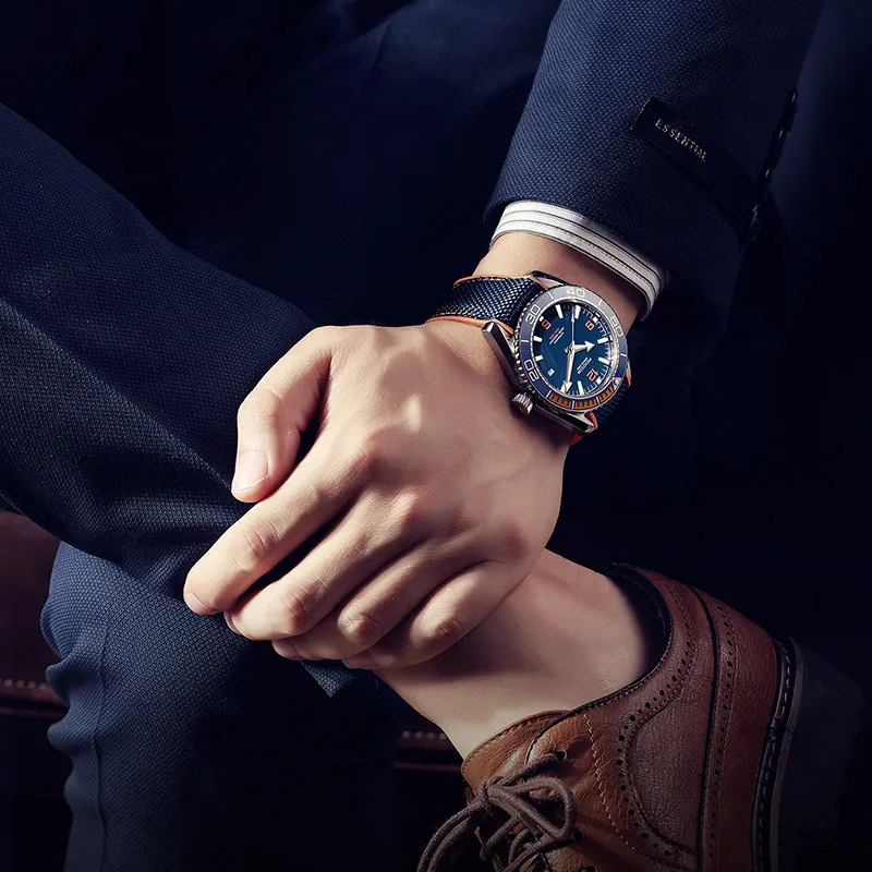 ROCOS Wind Style Collection Automatic Mechanical Movement Silicone Strap Watch Men's Watches Silver Dial-10