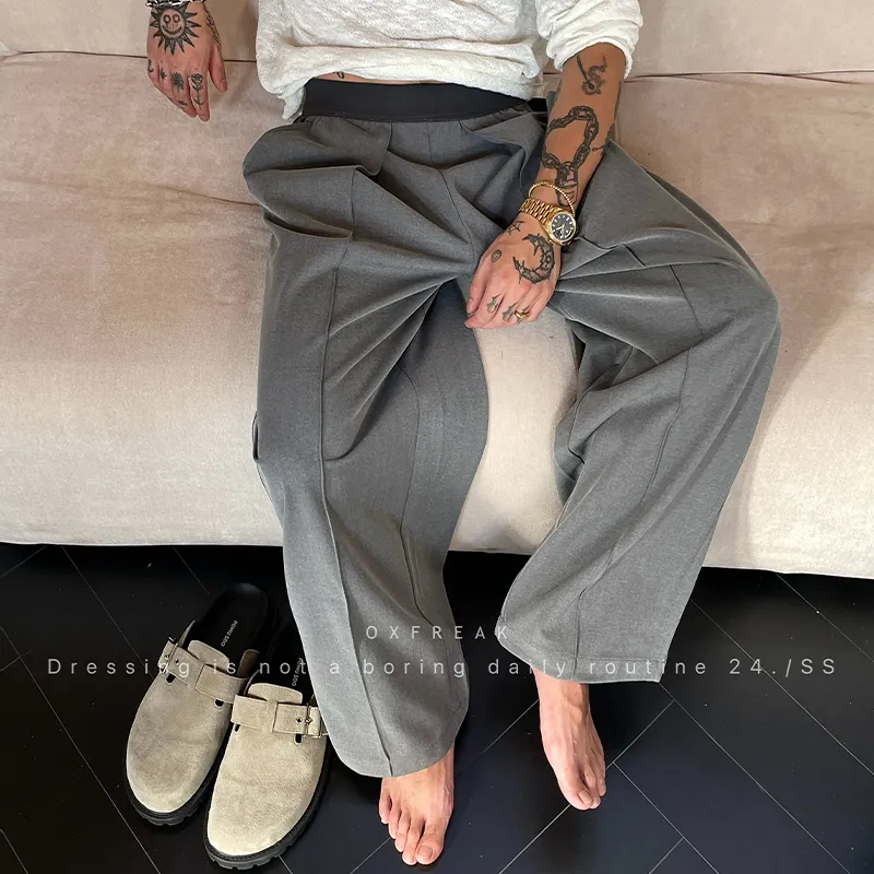 OX FREAK Casual Pants Unisex Gray-4