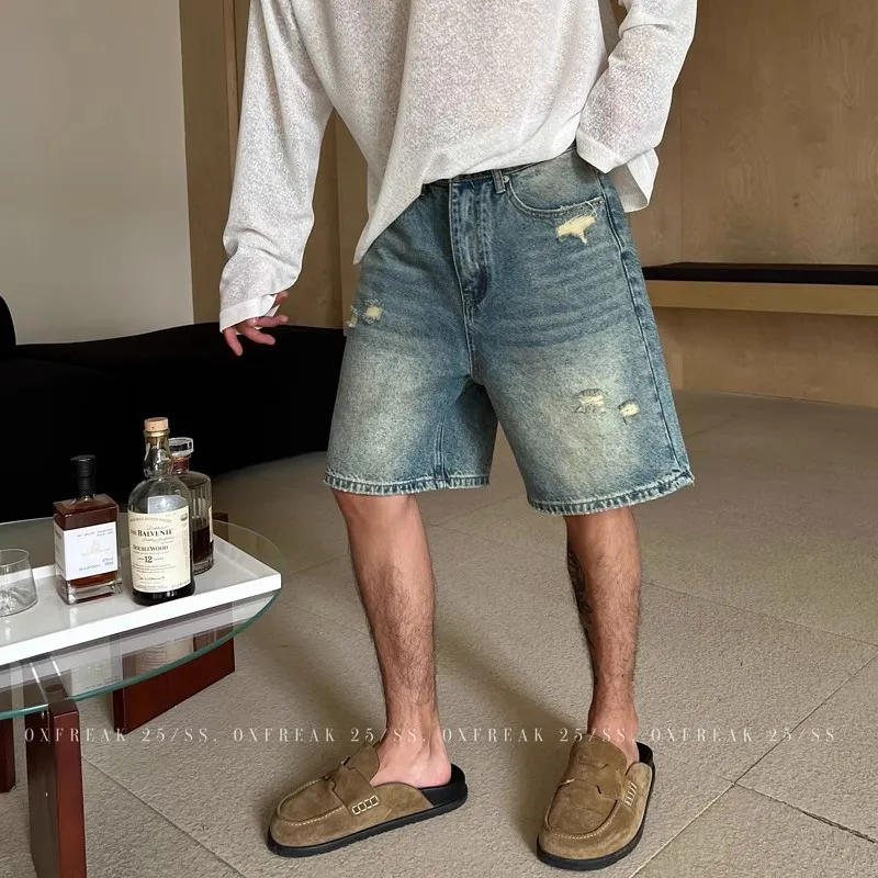 OX FREAK Denim Shorts Unisex Blue-2