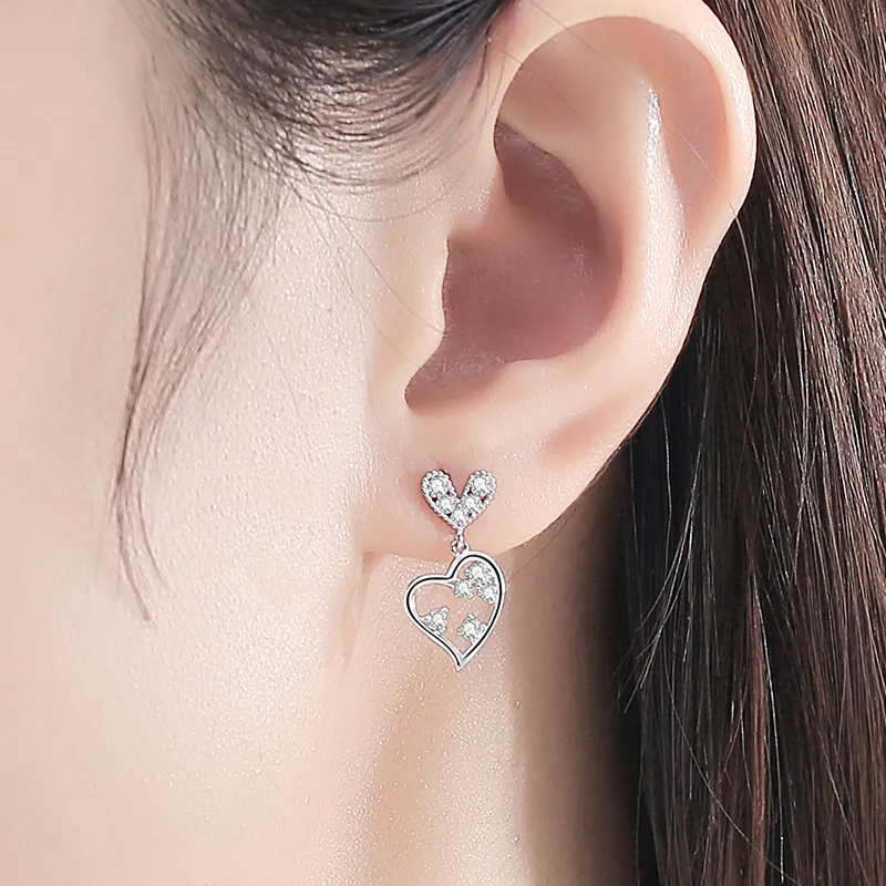 CHIEMOT S925 Silver Drop Earrings Women's-4