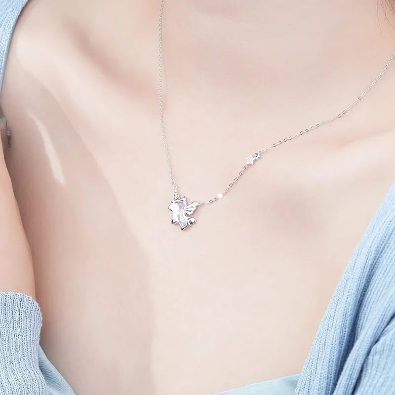 CHIEMOT S925 Silver Collarbone Chain Women's-2