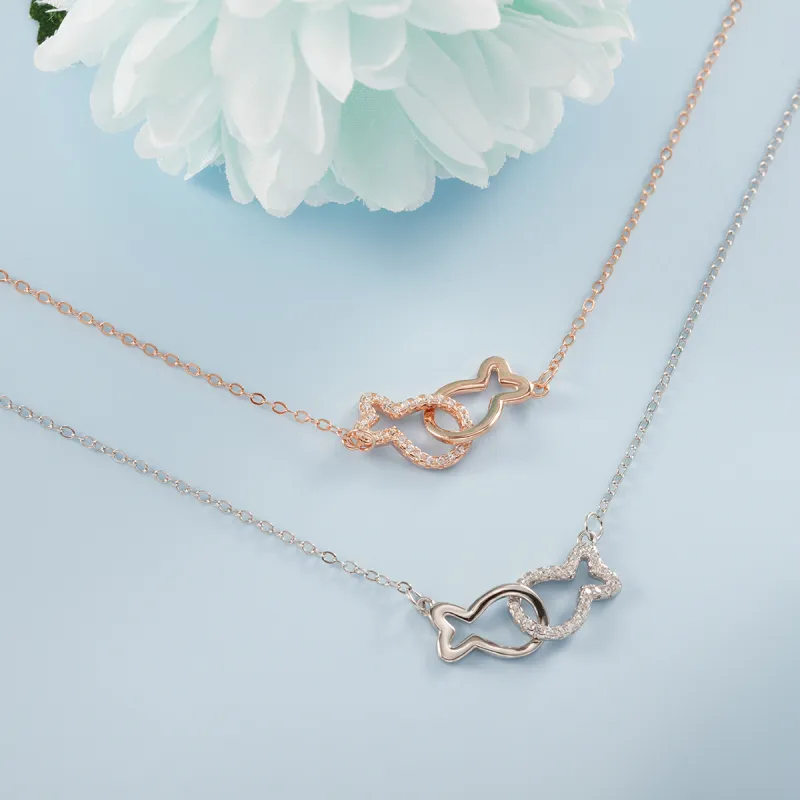 CHIEMOT S925 Silver Collarbone Chain Women's-5