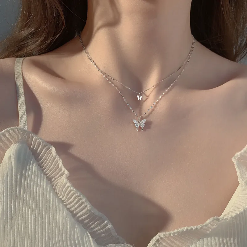 CHIEMOT S925 Silver Collarbone Chain Women's-1