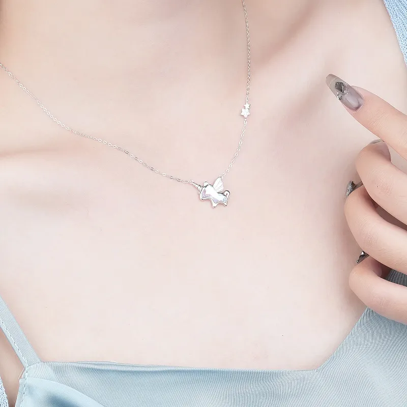 CHIEMOT S925 Silver Collarbone Chain Women's-1