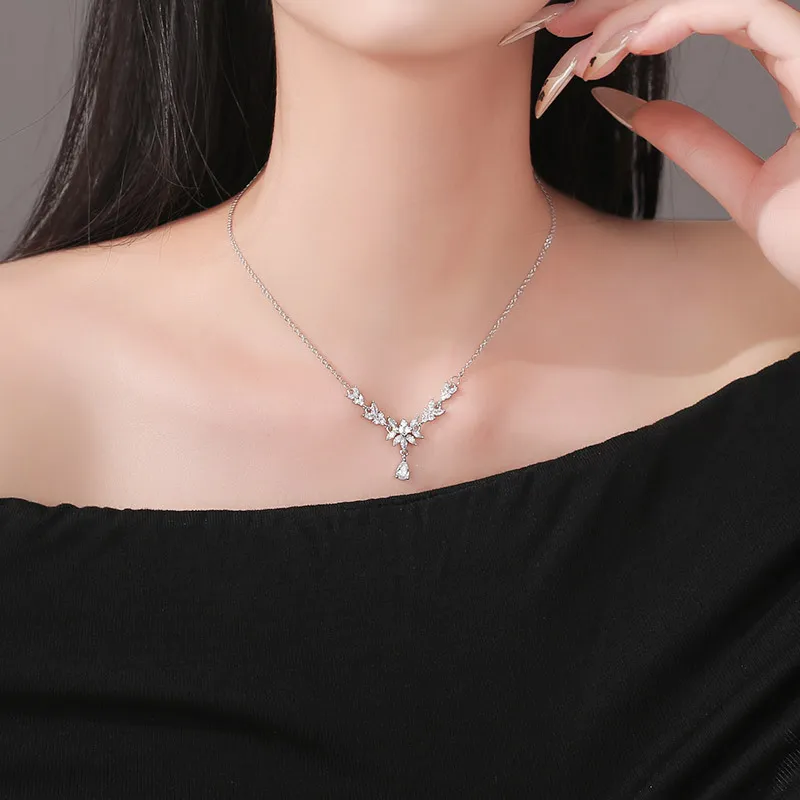 CHIEMOT Zircon Necklaces Women's-4