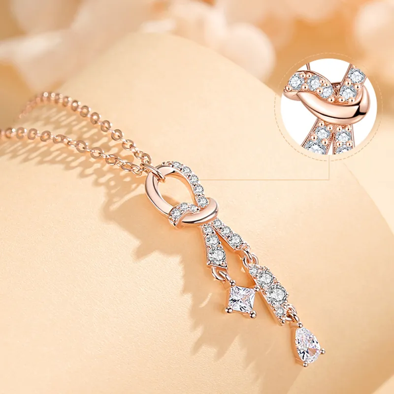 CHIEMOT S925 Silver Collarbone Chain Women's-2
