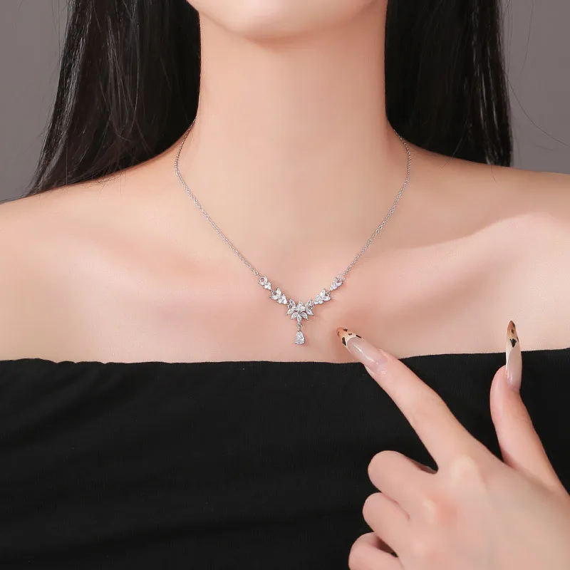 CHIEMOT Zircon Necklaces Women's-3