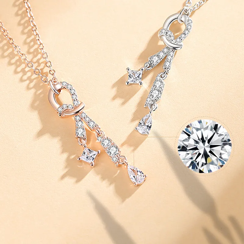 CHIEMOT S925 Silver Collarbone Chain Women's-5