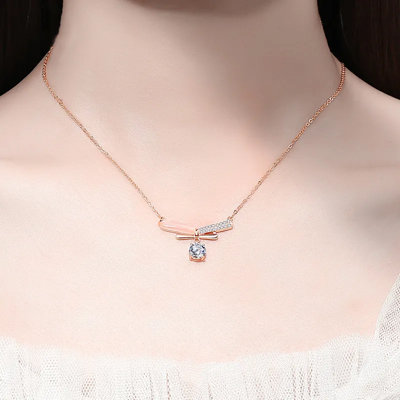 CHIEMOT S925 Silver Collarbone Chain Women's-4