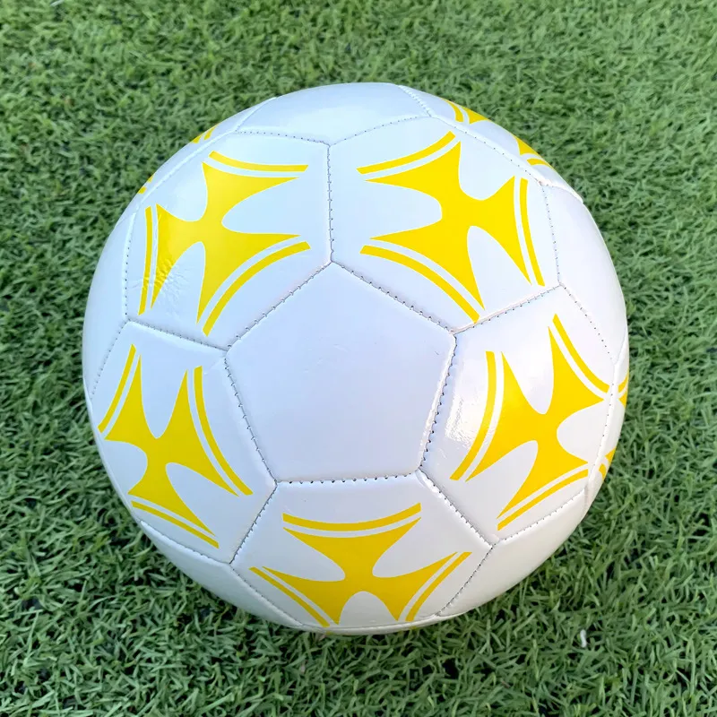 UMA Size 5 Soccer PVC Machine Stitched Soccer Ball Yellow-1