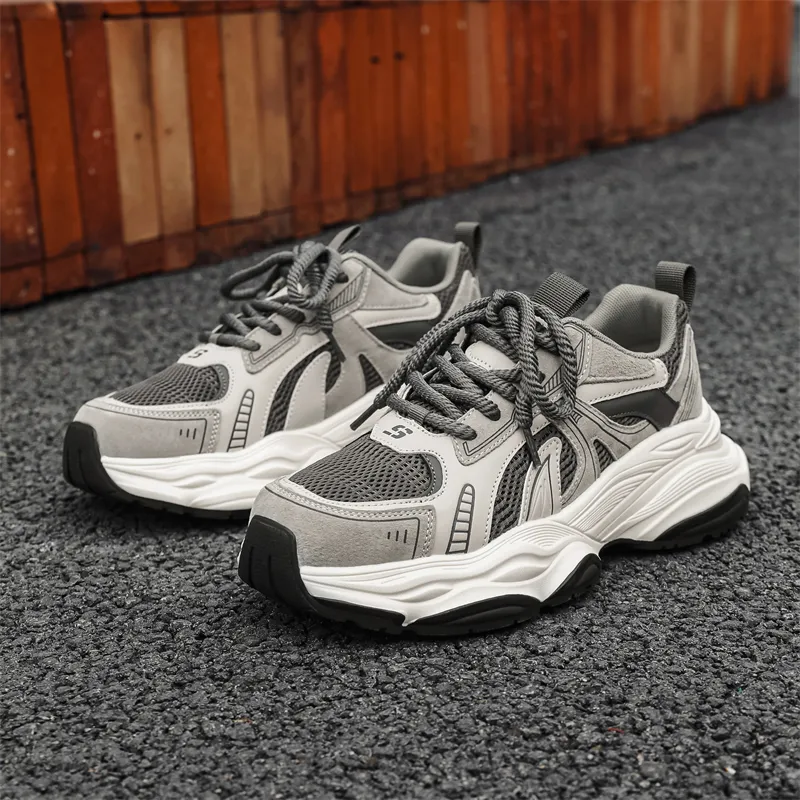ABCIU Abrasion Resistant, Breathable, Lightweight Low Top Chunky Sneakers Men's-2
