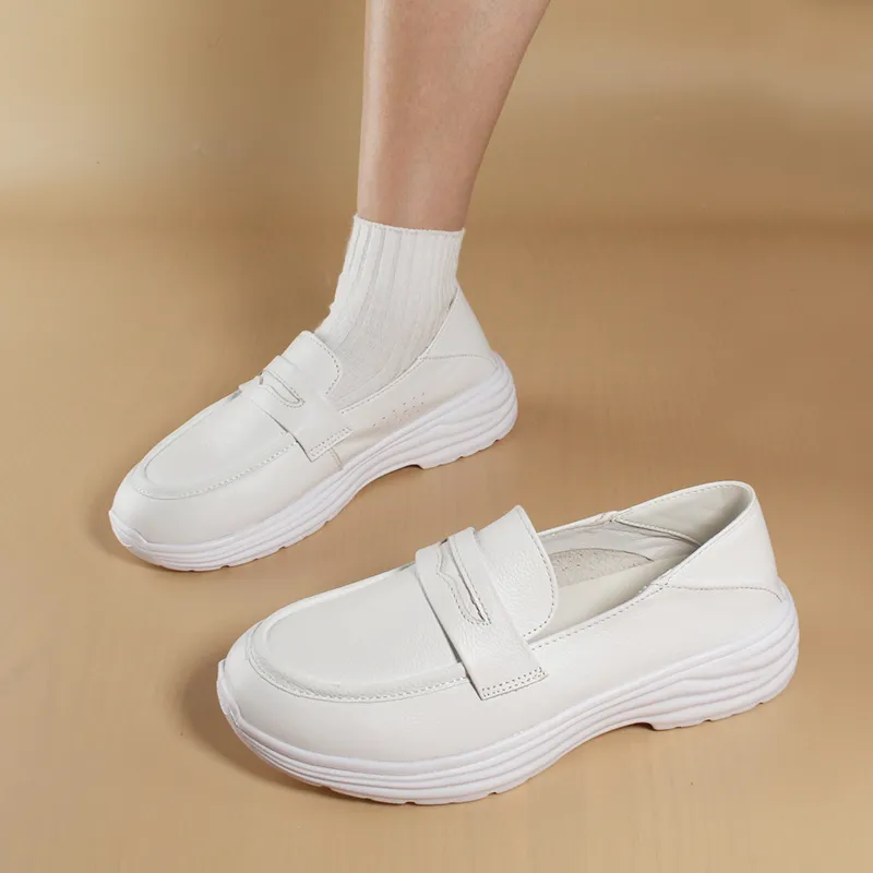 Cherry Blossoms Loafers Women's White-5