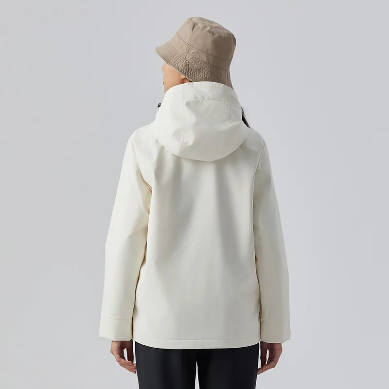Tectop Waterproof And Windproof To Keep Warm Windbreaker Jacket Women's Fragrant Moon White-1